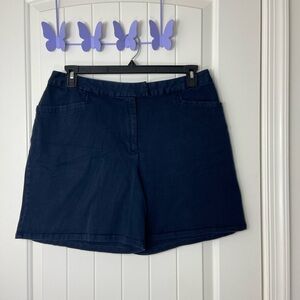 EUC Style & Co women’s navy‎ blue pocket stretch summer spring khaki shorts 16